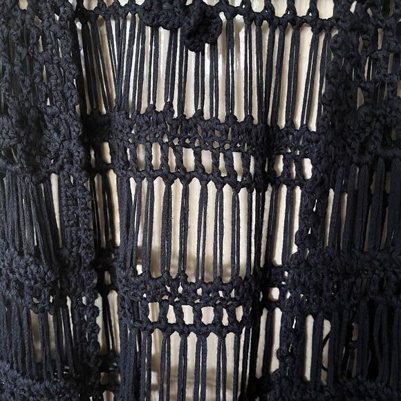 Simply Irresistible Womens Cover Up Sz Small Boho Hippie Beachy Black Crochet - Picture 4 of 9